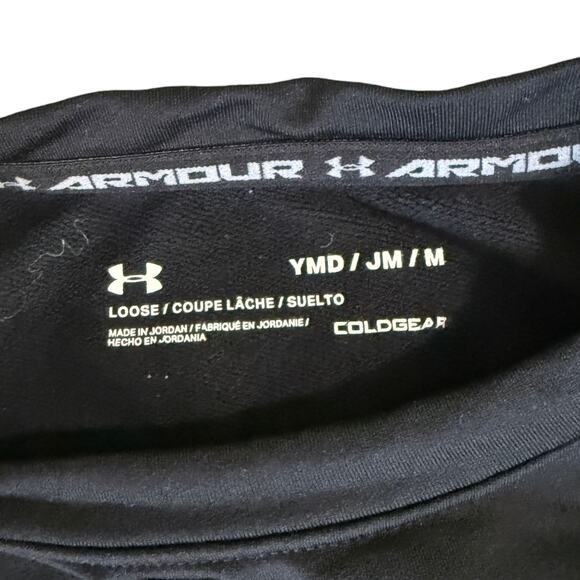 Under Armour Coldgear Black/Gray Crew Neck Loose Fit Long Sleeve Shirt - Medium - Picture 3 of 3